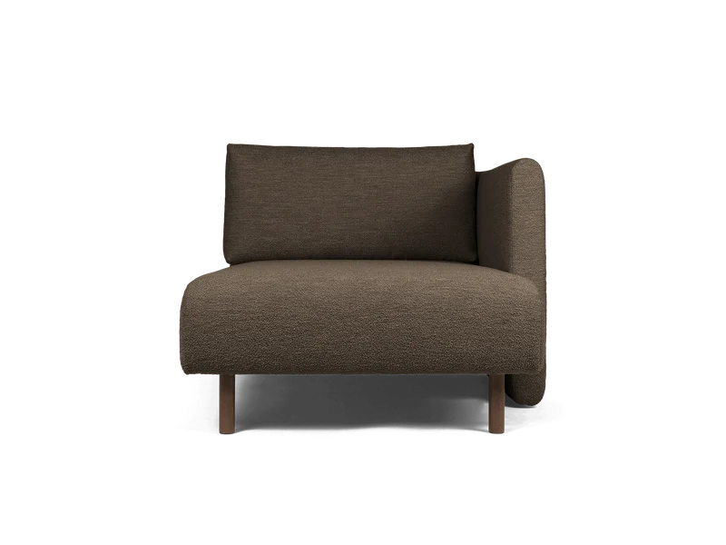 Dase Sofa Chaise Longue Right - Soft Bouclé - Dark Brown