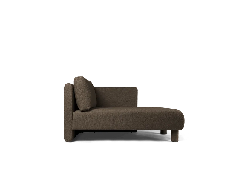Dase Sofa Chaise Longue Right - Soft Bouclé - Dark Brown