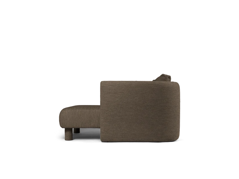 Dase Sofa Chaise Longue Right - Soft Bouclé - Dark Brown
