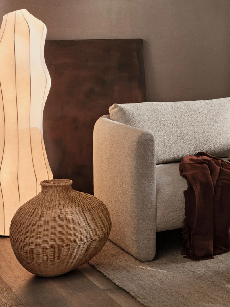 Bola Braided Floor Vase - Natural