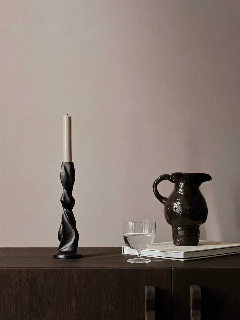 Gale Candle Holder - Medium - Blackened Aluminium