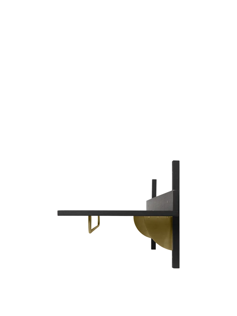 Sector Rack Shelf - Black Ash/Brass