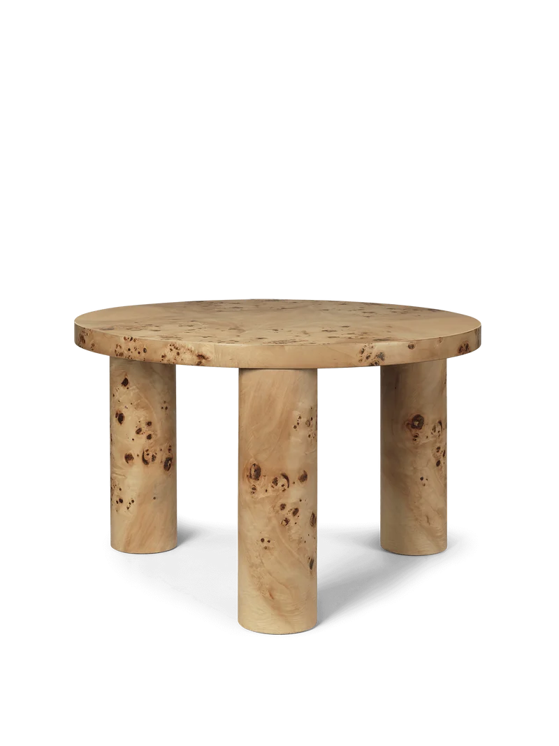 Post Coffee Table - Small - Poplar Burl Veneer