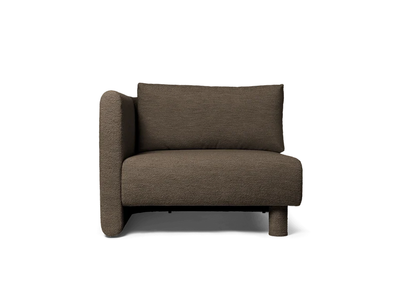 Dase Sofa Armrest Left - Soft Bouclé - Dark Brown