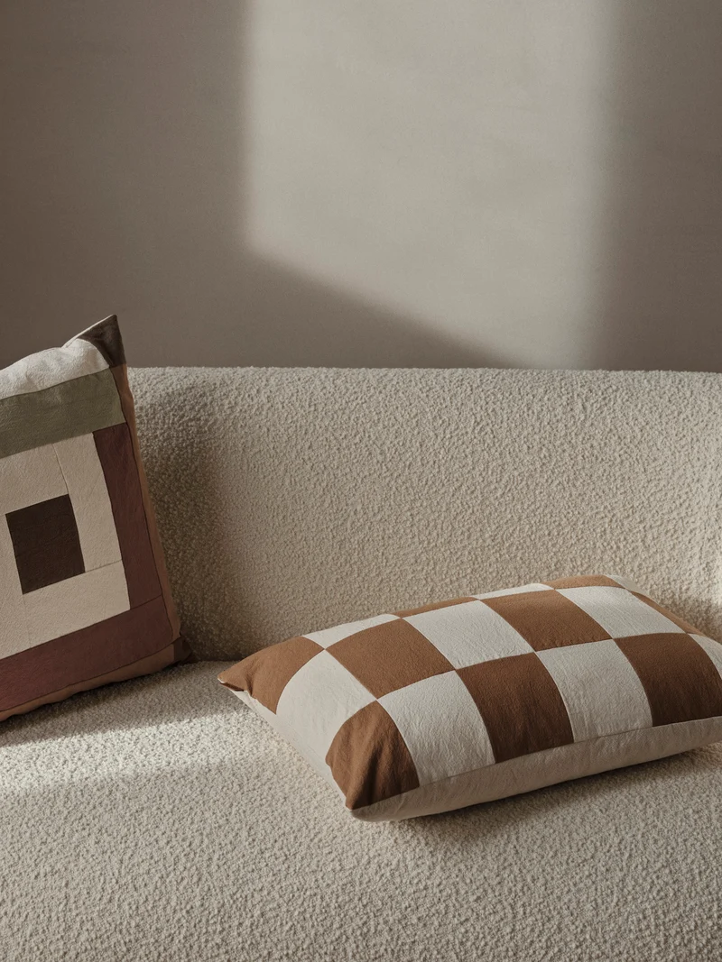 Fold Patchwork Cushion - Sugar Kelp/Undyed