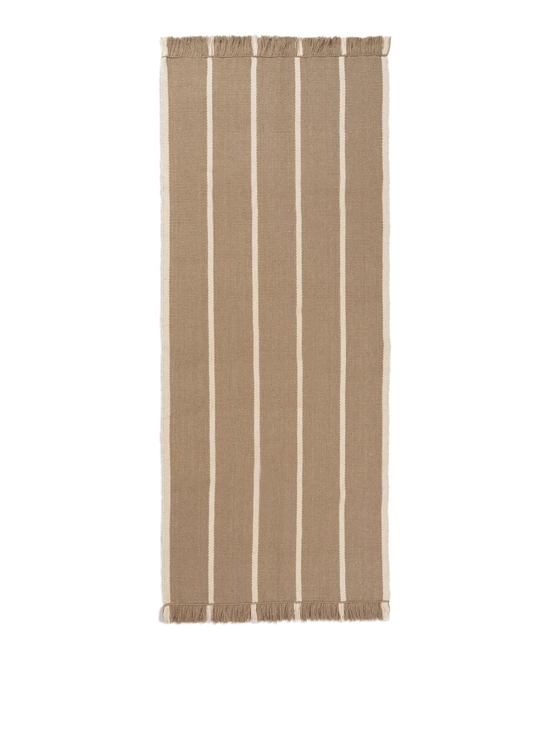 Calm Kelim Runner - Dark Sand/Off-White