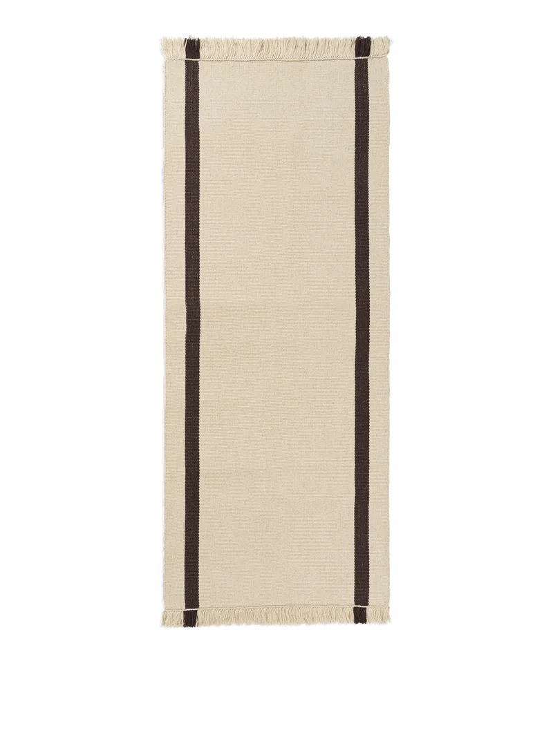 Calm Kelim Runner - Off-White/Coffee