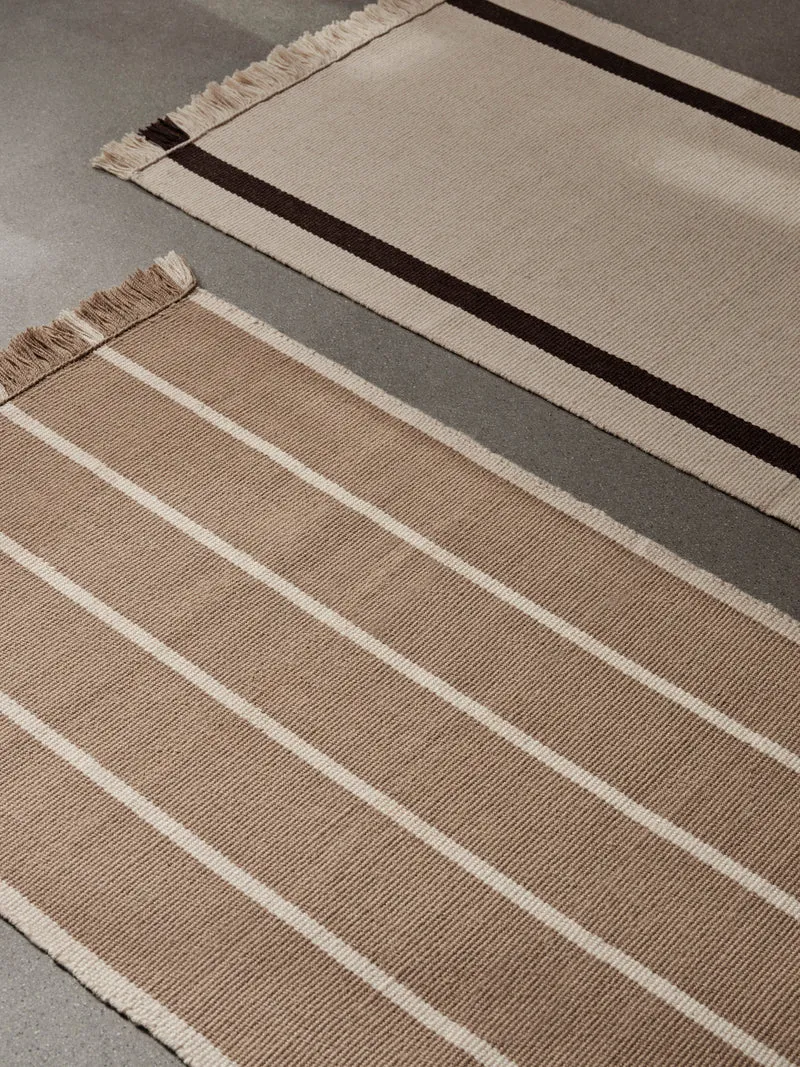 Calm Kelim Runner - Off-White/Coffee