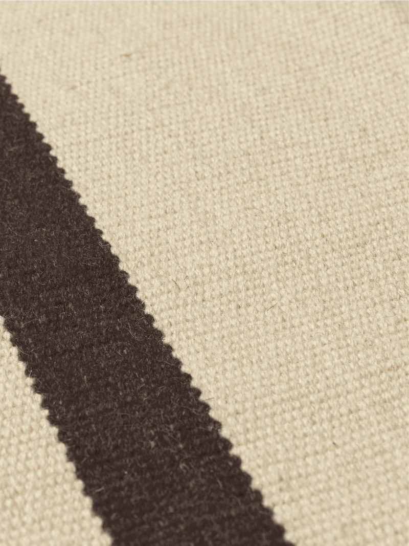Calm Kelim Runner - Off-White/Coffee