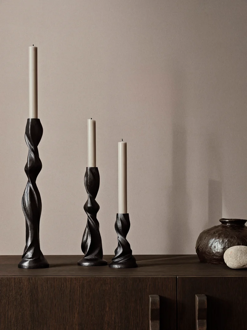 Gale Candle Holder - Small - Blackened Aluminium