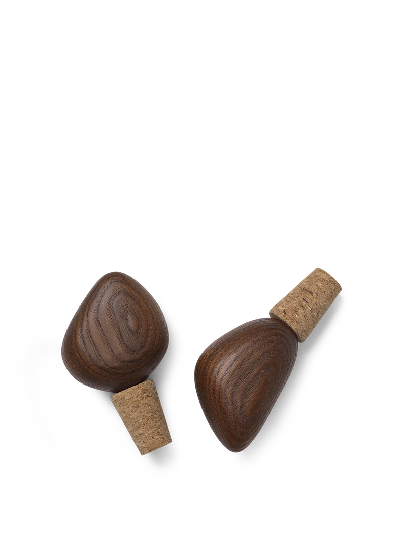 Cairn Wine Stoppers - Set of 2 - Dark Brown