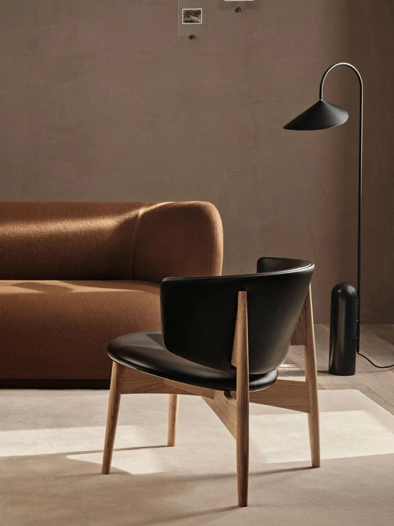 Herman Lounge Chair - Wood - Envy Leather - Oak/Black