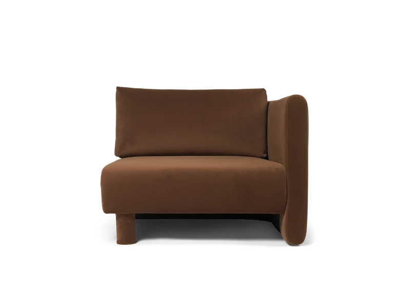 Dase Sofa Armrest Right - Rich Velvet - Soft Brown