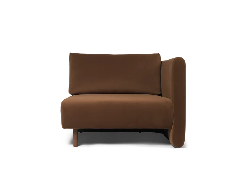 Dase Sofa Armrest Right - Rich Velvet - Soft Brown