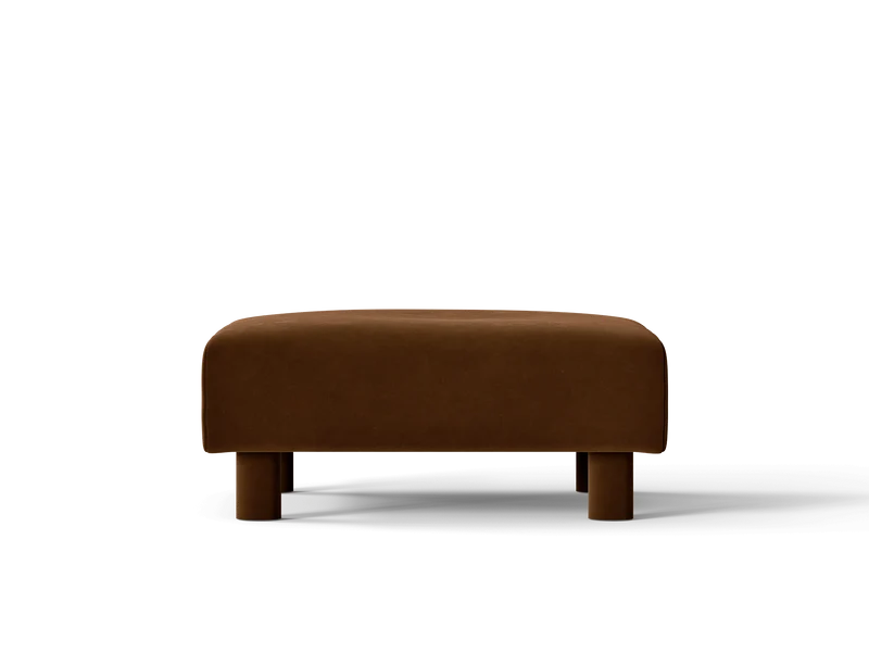 Dase Ottoman - Rich Velvet - Soft Brown