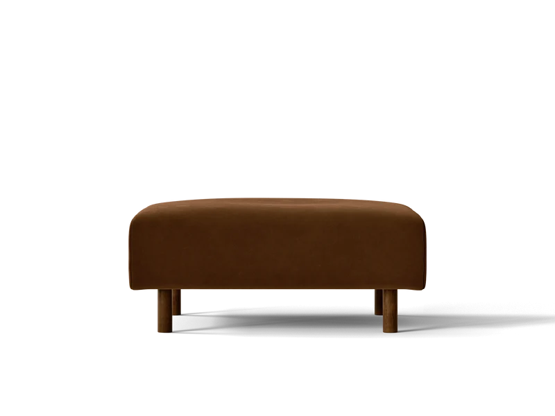 Dase Ottoman - Rich Velvet - Soft Brown
