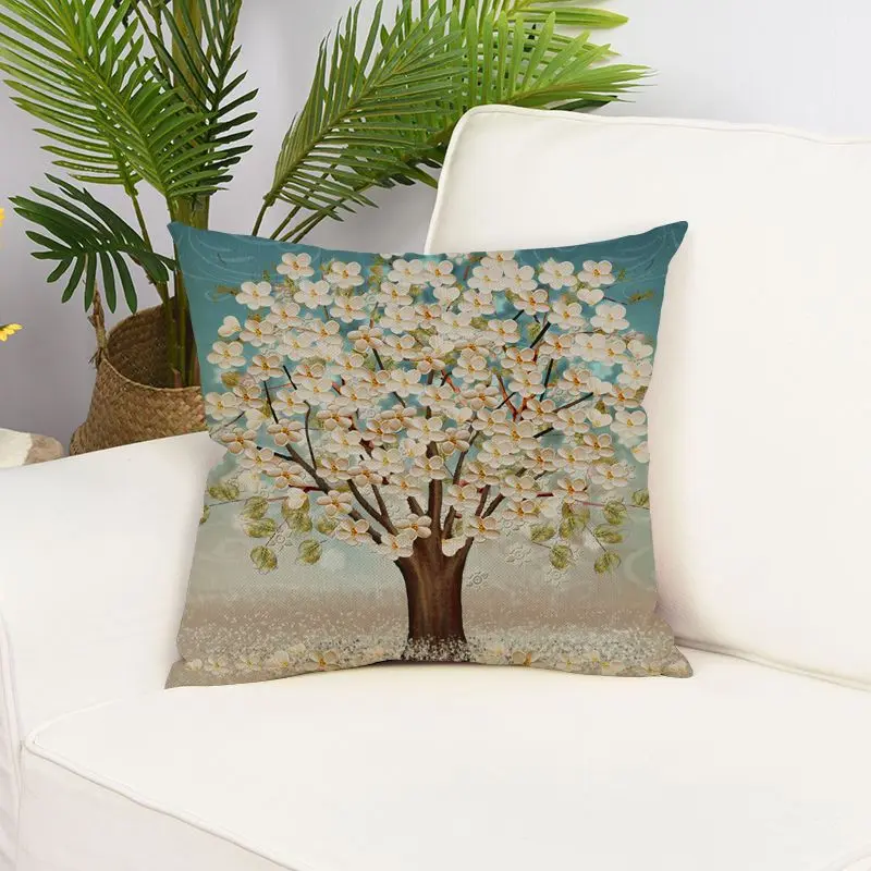 Housse de Coussin Lin Imprimé PEACOCK
