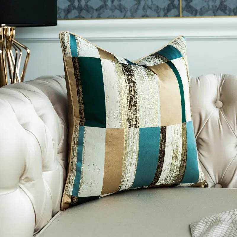 Housse de Coussin Géométrique GOLDWAVE