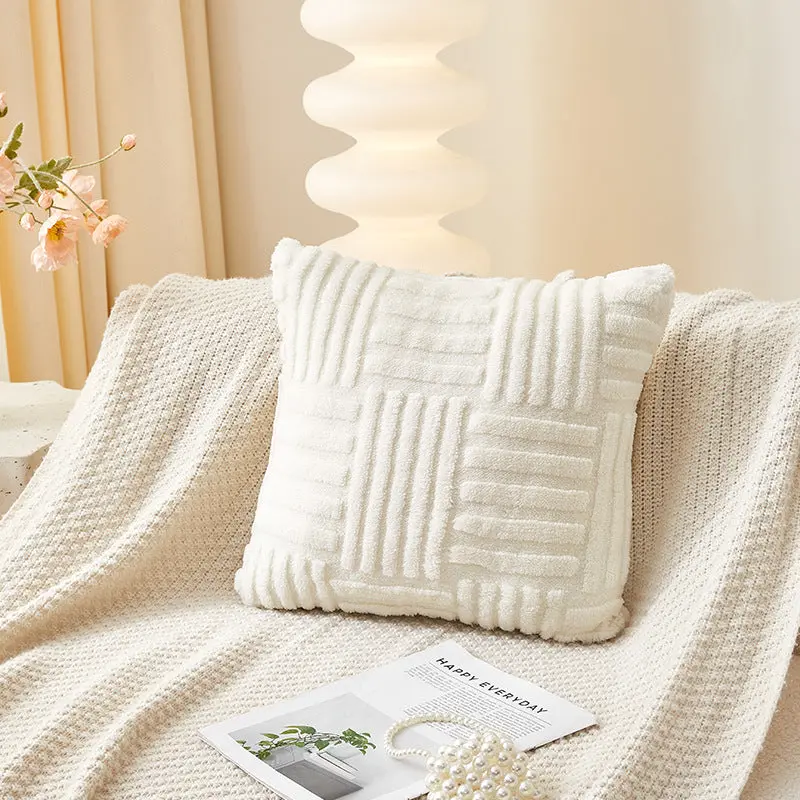 Housse de Coussin Velours Rayé VELINE