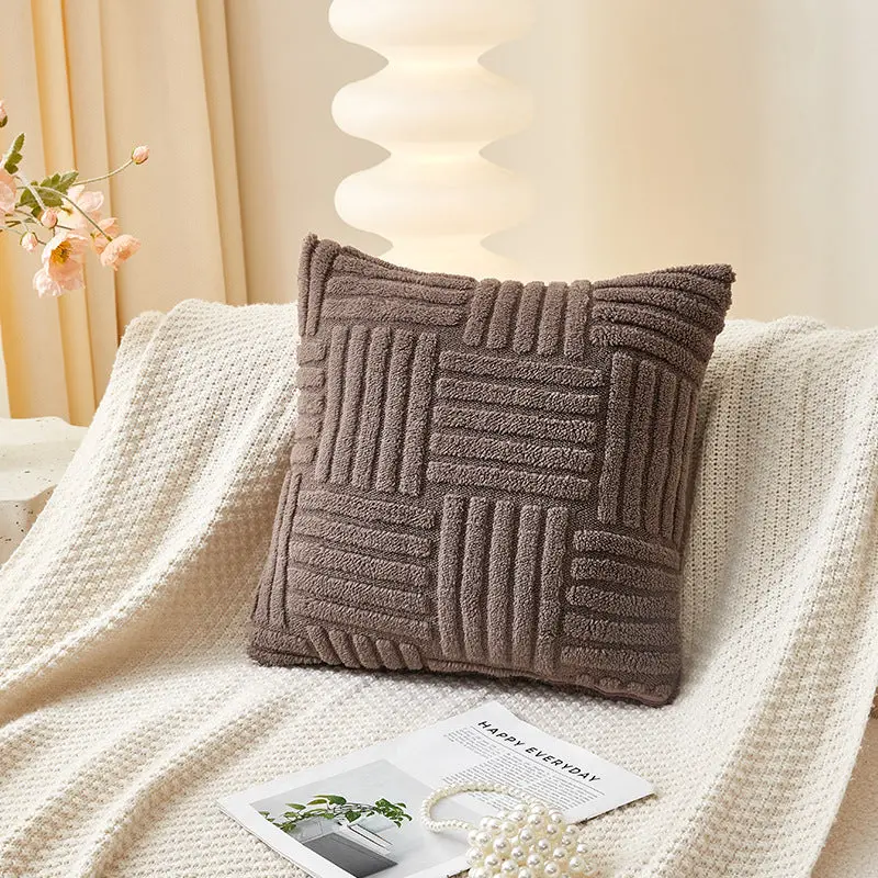 Housse de Coussin Velours Rayé VELINE