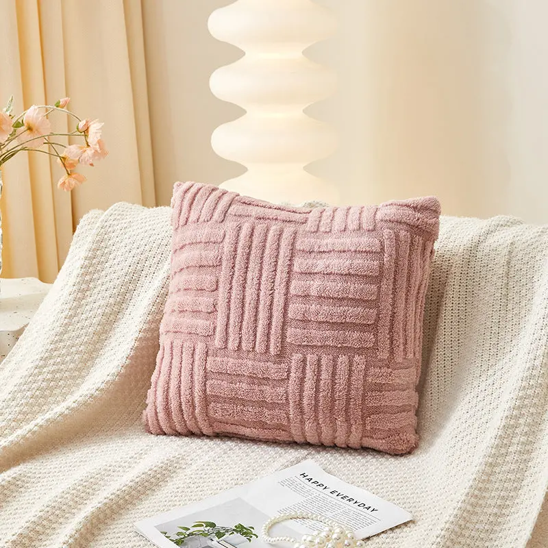 Housse de Coussin Velours Rayé VELINE