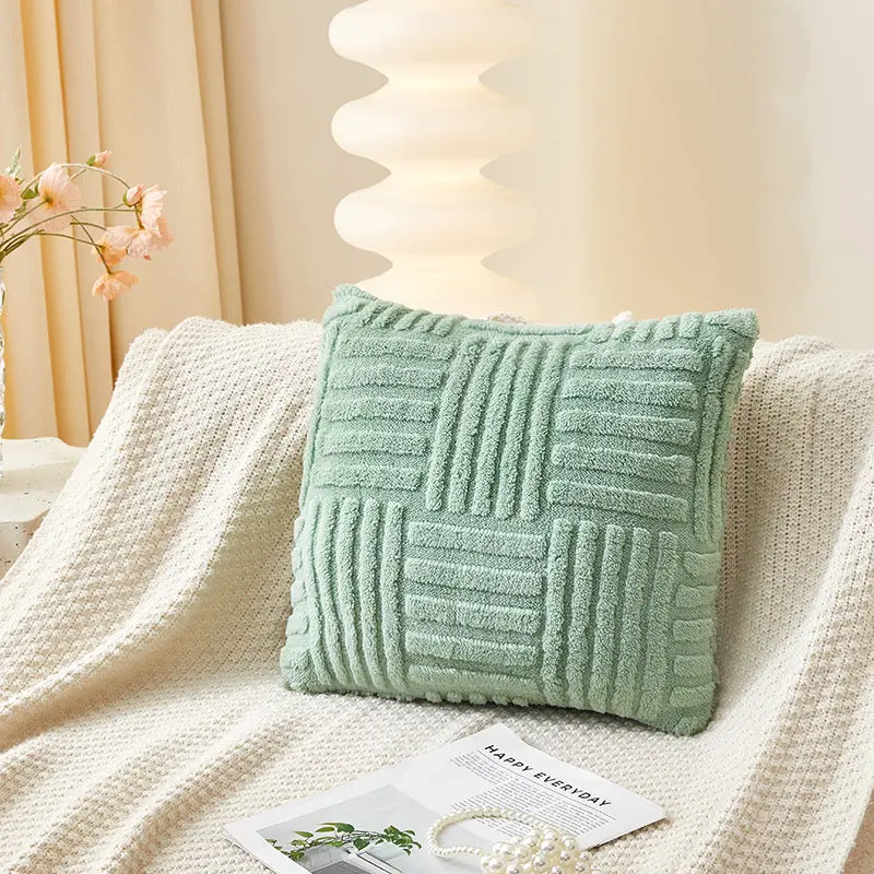 Housse de Coussin Velours Rayé VELINE
