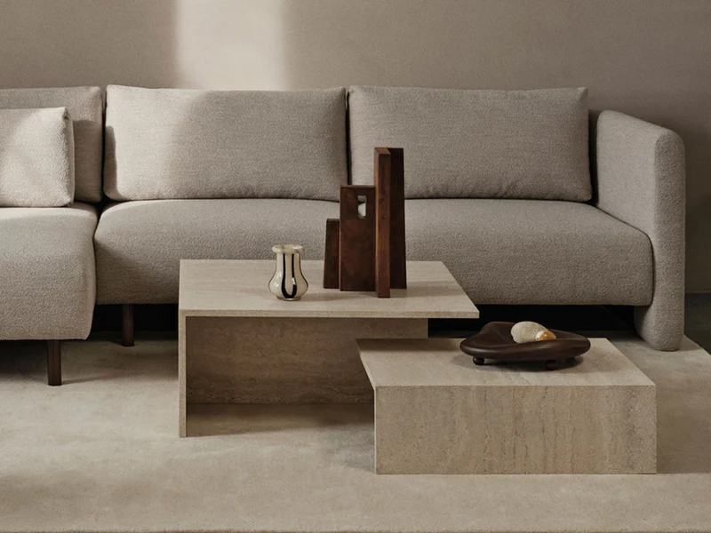 Distinct Grande Duo Tables - Travertine
