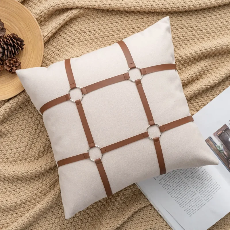 Housse de Coussin Simili-Cuir ELETTA