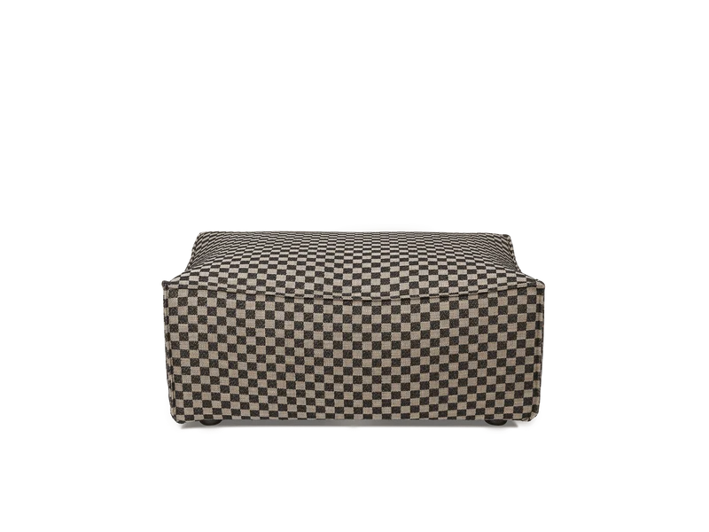Catena Pouf Rectangular L501 - Check - Sand/Black