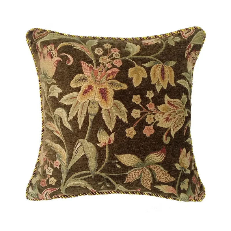 Housse de Coussin Fleur Français OLIVE