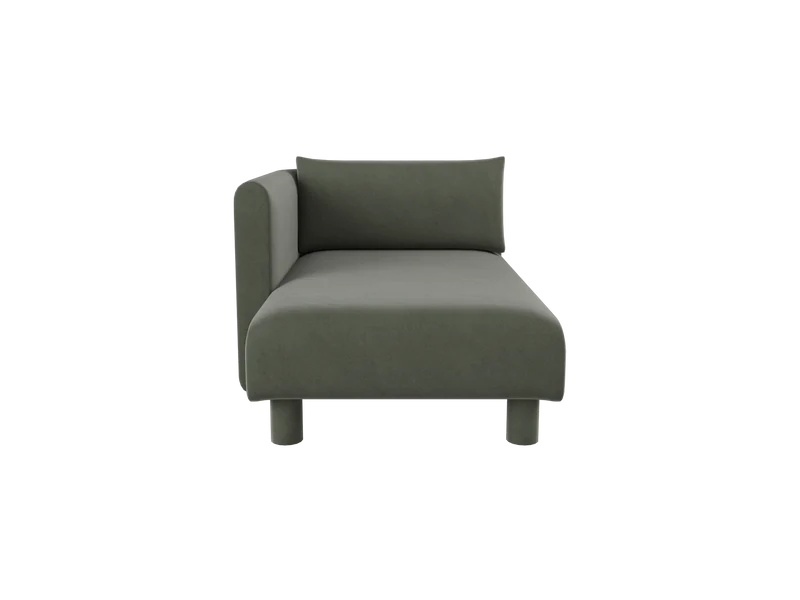 Dase Sofa Chaise Longue Left - Rich Velvet - Pine
