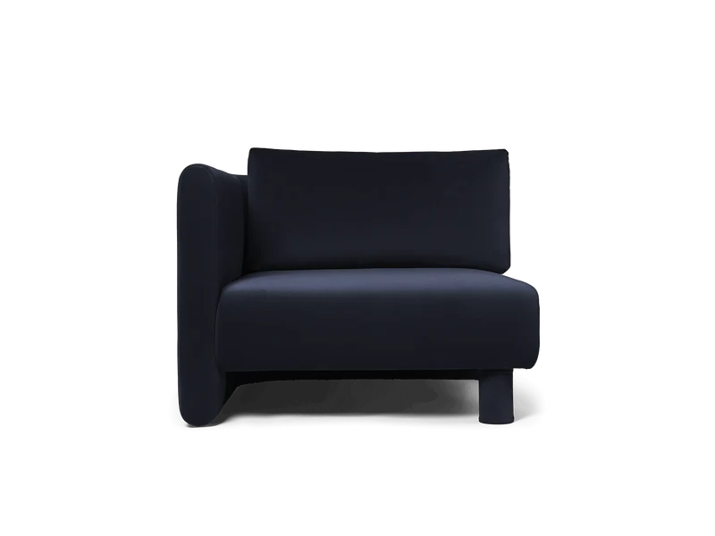 Dase Sofa Armrest Left - Rich Velvet - Navy