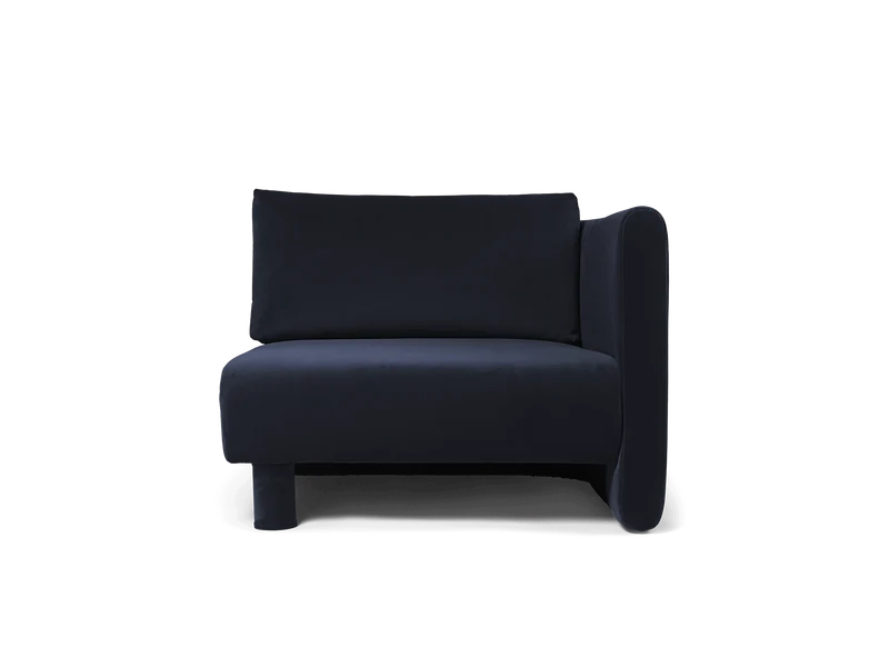 Dase Sofa Armrest Right - Rich Velvet - Navy