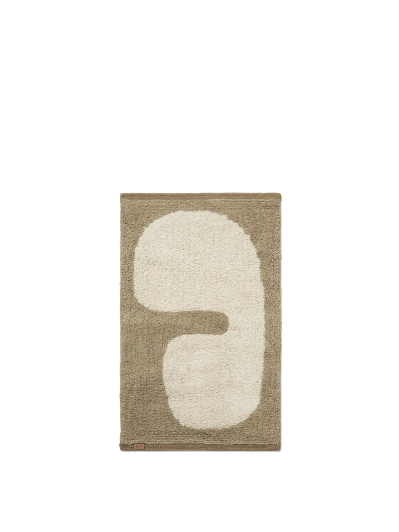 Lay Washable Mat - Dark Taupe/Off-White