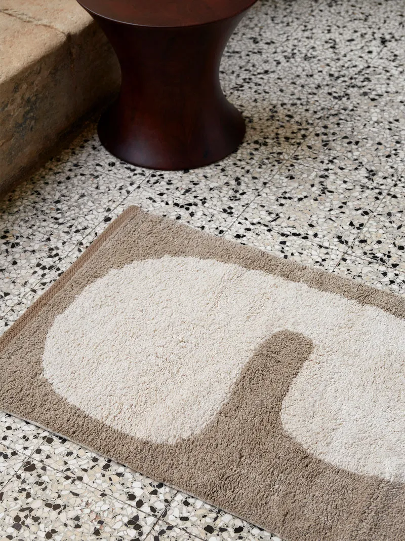 Lay Washable Mat - Dark Taupe/Off-White