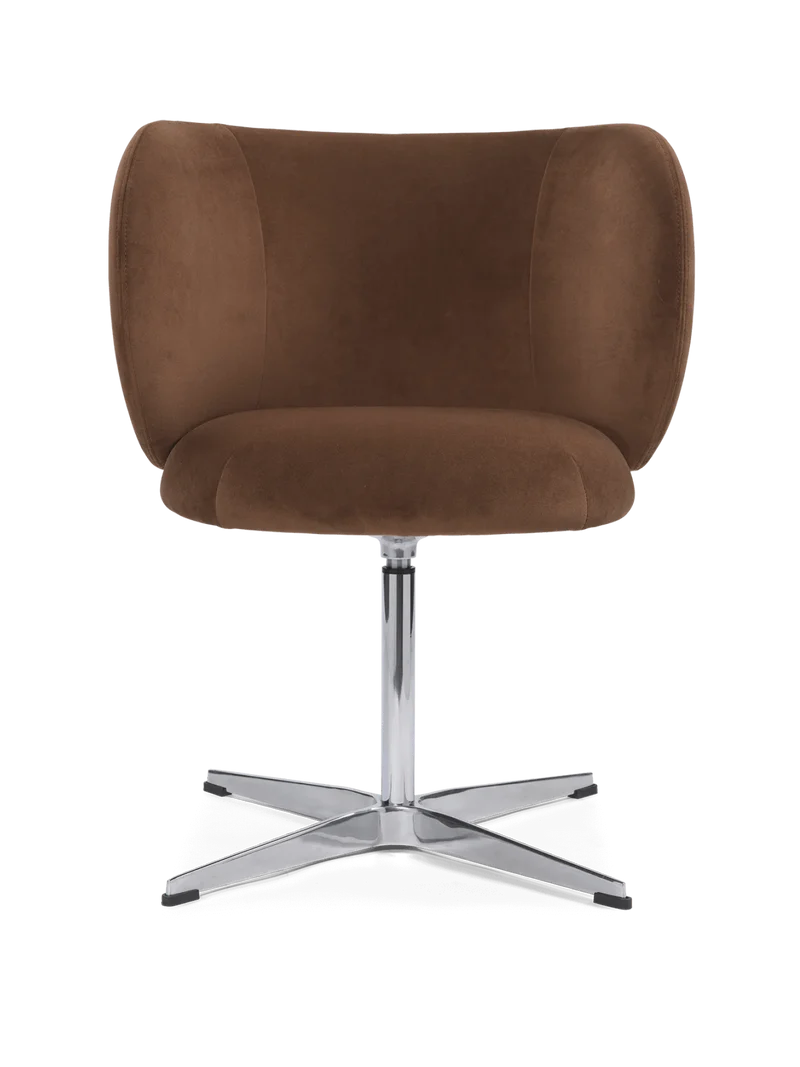 Rico Dining Chair - Swivel - Rich Velvet - Soft Brown