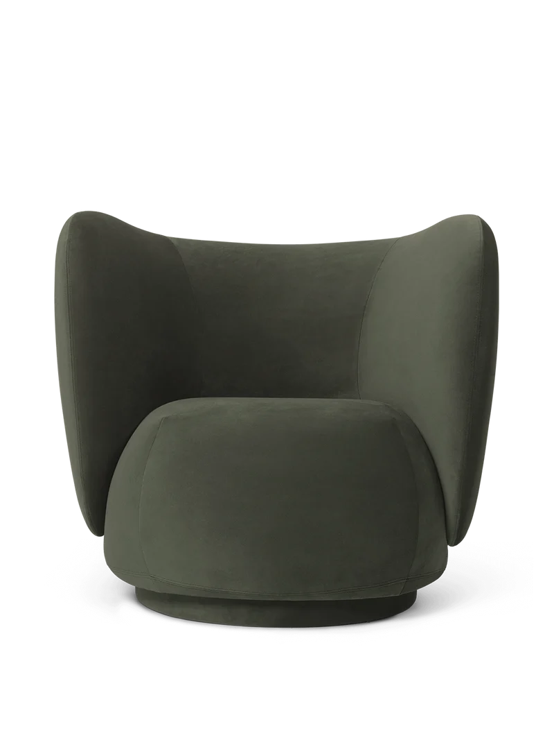 Rico Lounge Chair - Swivel - Rich Velvet - Pine