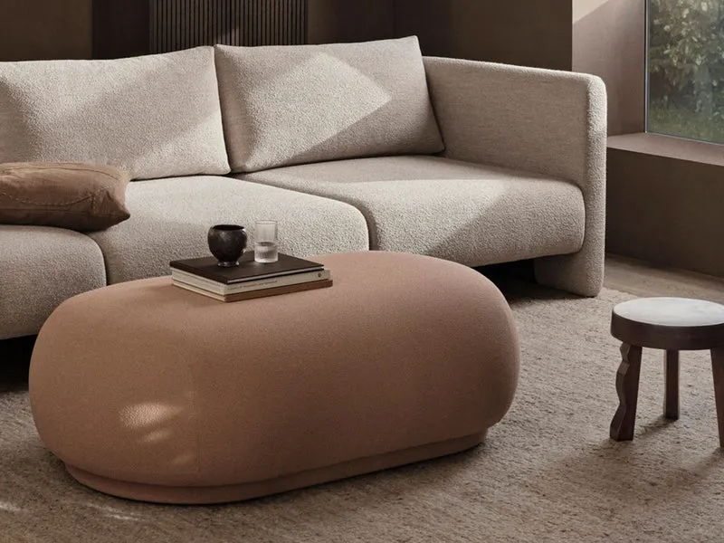 Rico Ottoman - Grain - Dusty Rose