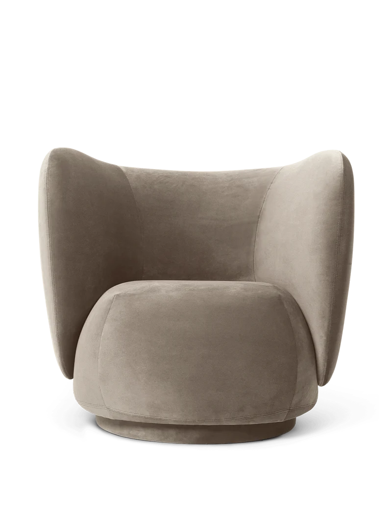 Rico Lounge Chair - Rich Velvet - Beige