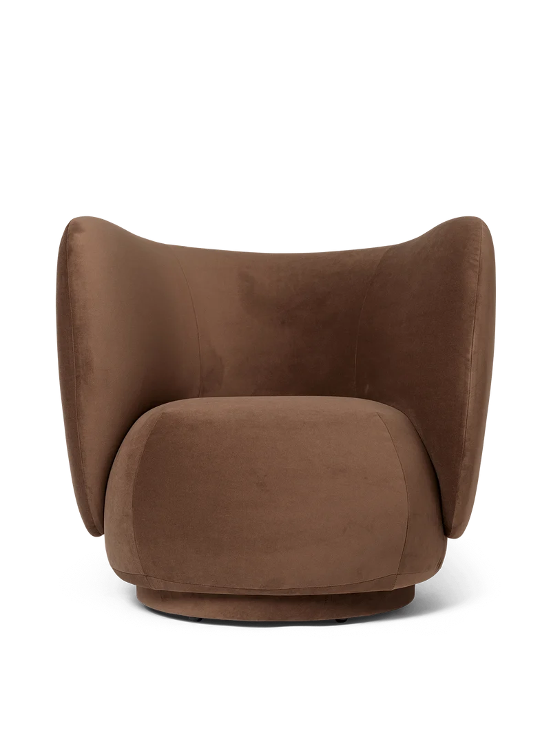 Rico Lounge Chair - Swivel - Rich Velvet - Soft Brown