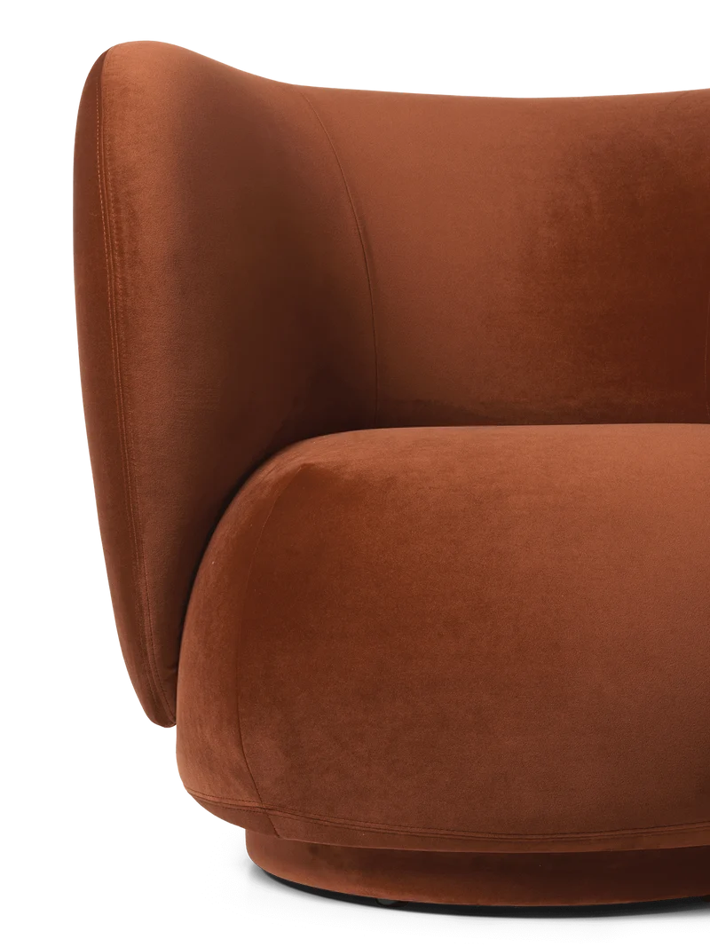 Rico Lounge Chair - Swivel - Rich Velvet - Rust