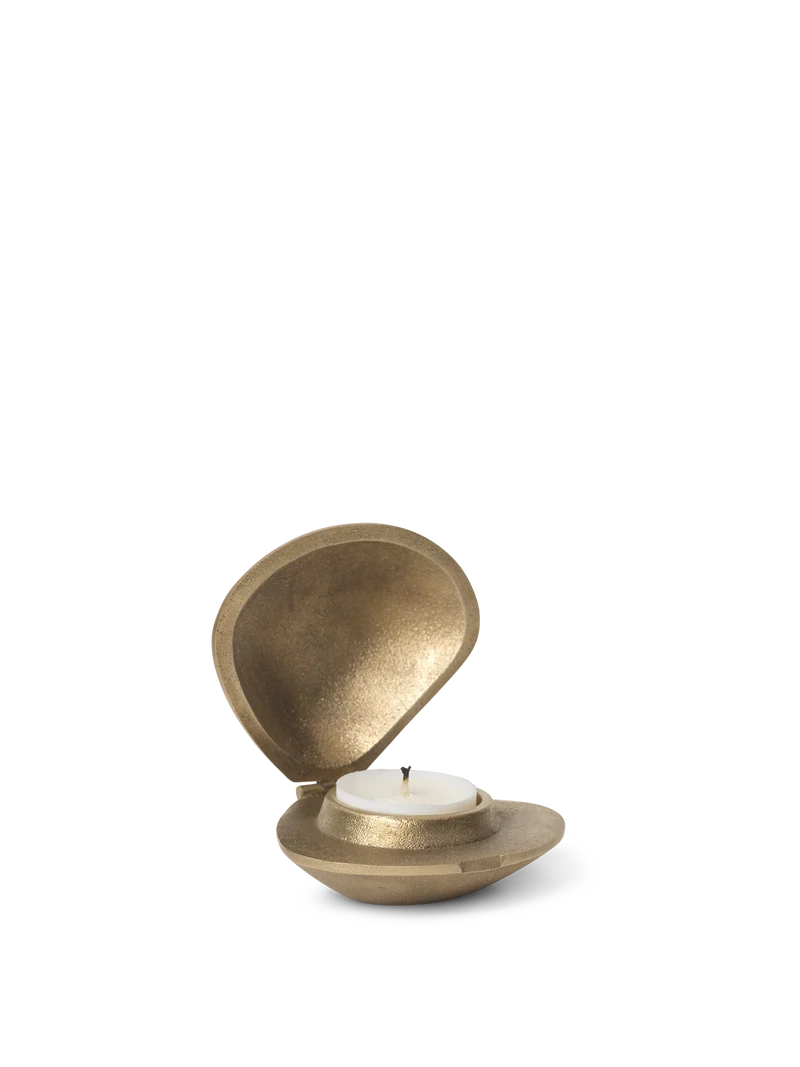 Clam Candle Holder - Brass
