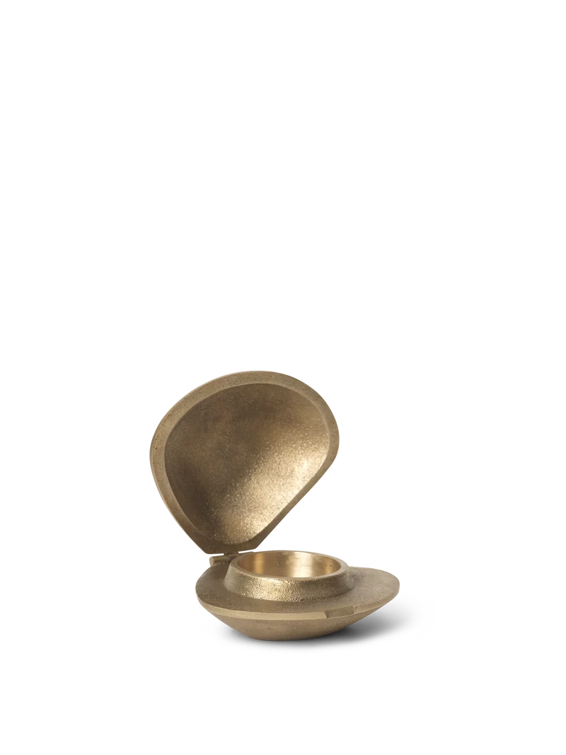 Clam Candle Holder - Brass