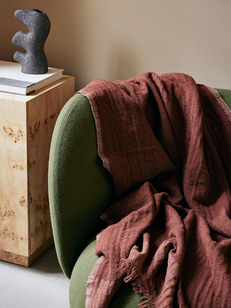 Weaver Throw - Red Brown