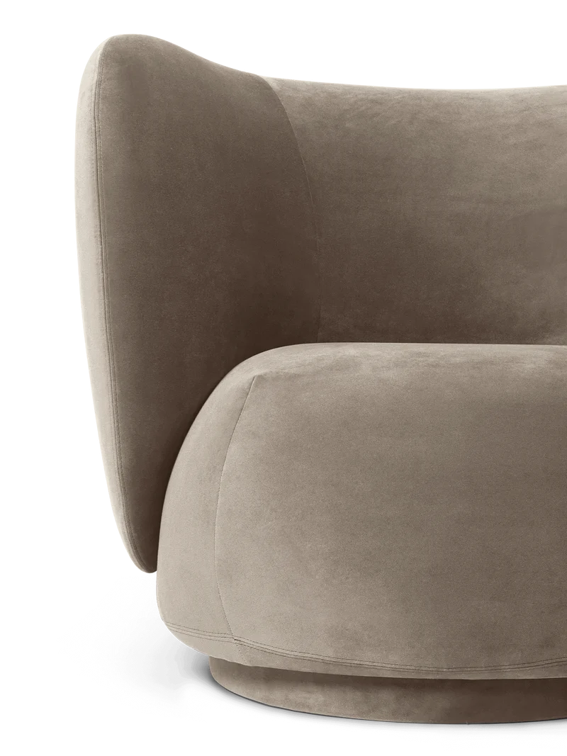 Rico Lounge Chair - Swivel - Rich Velvet - Beige