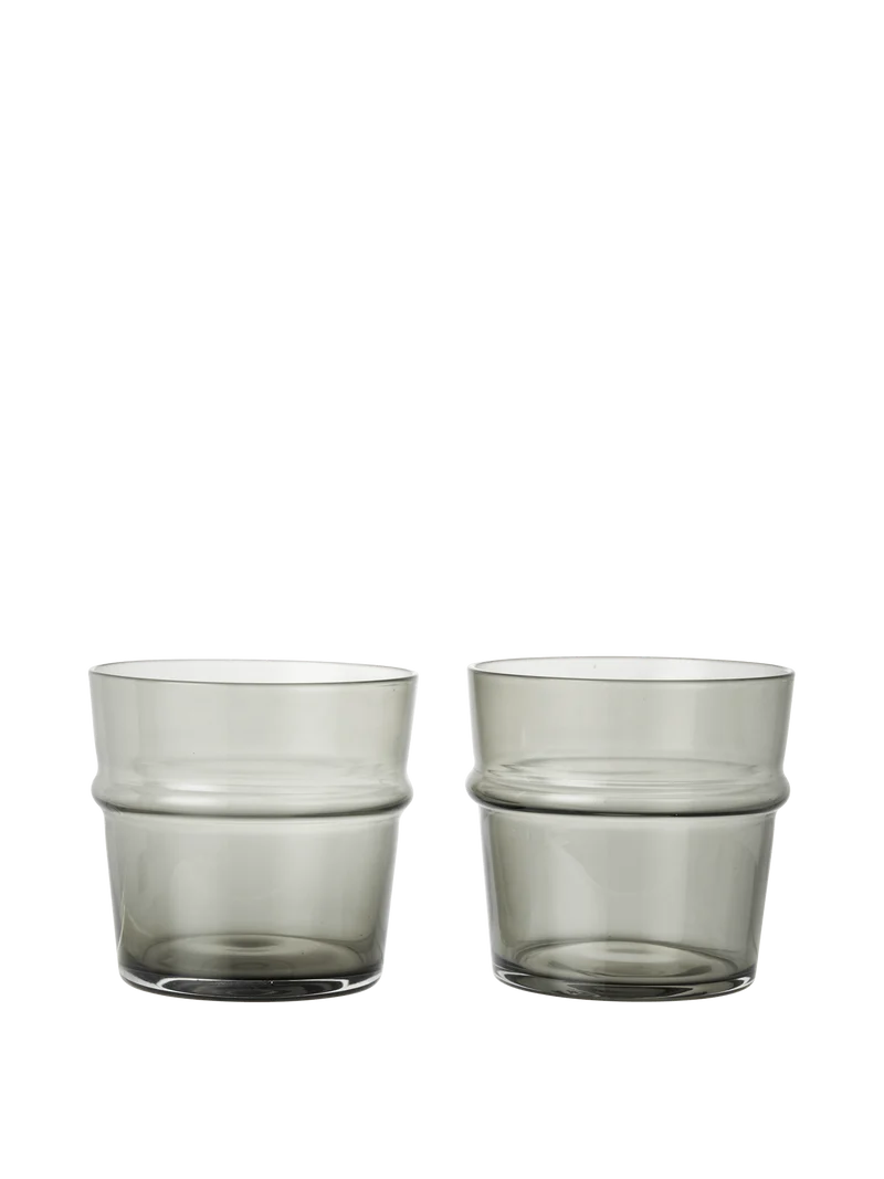 Boya Low Glasses - Set of 2 - Smoked Grey