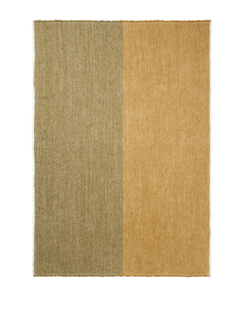 Pila Linen Throw - Khaki/Aged Gold