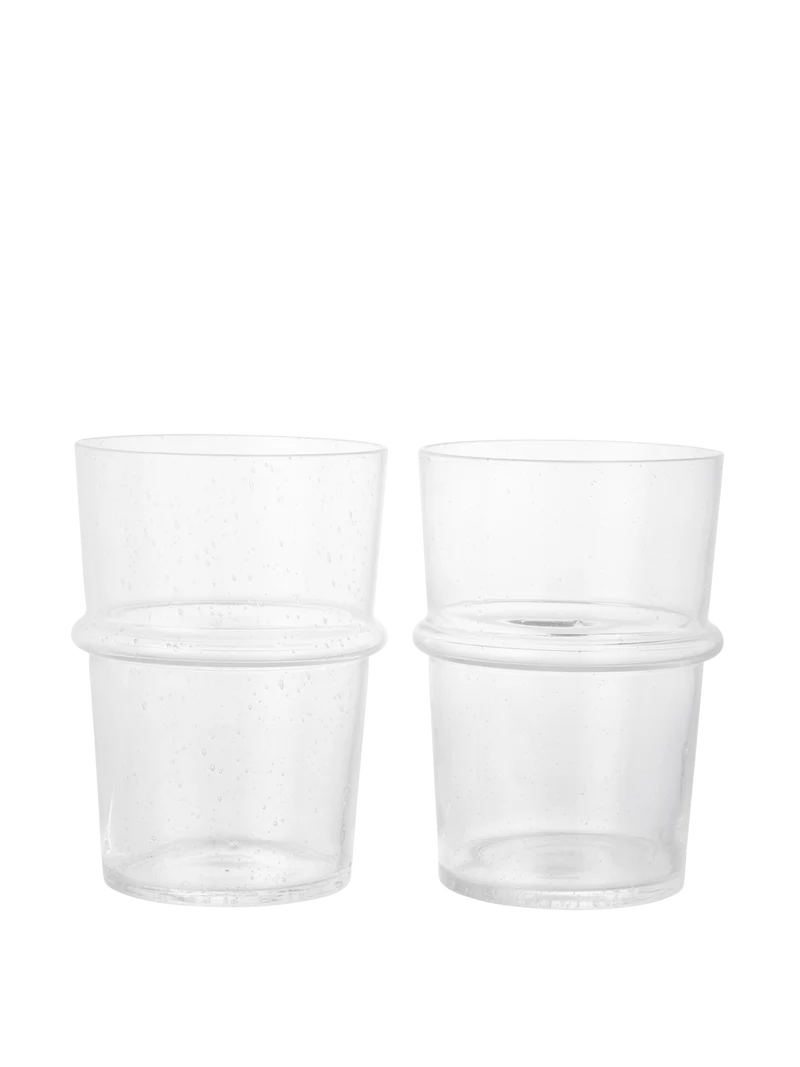 Boya Tall Glasses - Set of 2 - Clear with Bubbles