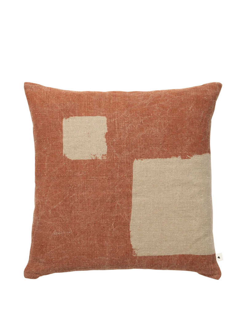 Oleo Cushion Cover - Terracotta/Natural