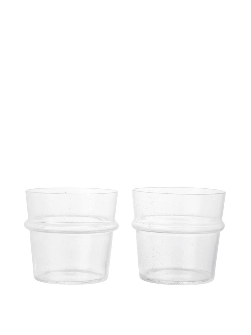 Boya Low Glasses - Set of 2 - Clear with Bubbles